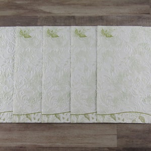 5 Greenery Decorative Journal Paper - Botanical Swirls Embossed Journal Paper-Single Sided Scrapbooking-Junk Journal Pages-Vintage Paper