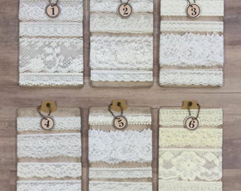 Vintage/Antique Craft Sewing Bobbin Lace Trim, - 3 (ft) Each Lace Remnants, French Lace, Vintage Lace Bundle, Old Lace Broder -Trim #B