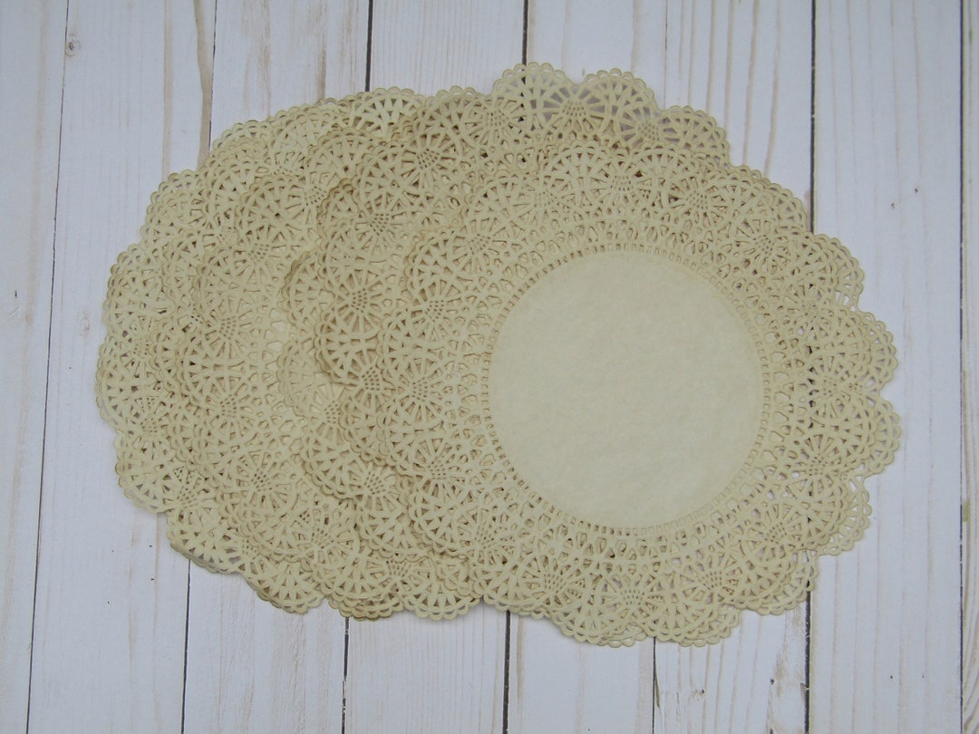 10 Tea Stained Doilies Cambridge Lace Paper Doily 8inch Etsy