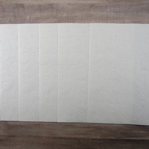6 White Embossed Journal Paper - Journal Paper- 8x11 - Scrapbooking-Journaling-Junk Journal Pages - Vintage Look Paper