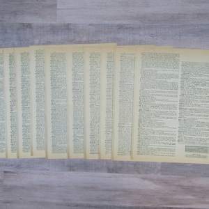 Vintage Dictionary of 1955 - 20 Pages - Dictionary Ephemera - Scrapbooking - Journaling - Junk Journal - Dictionary Pages