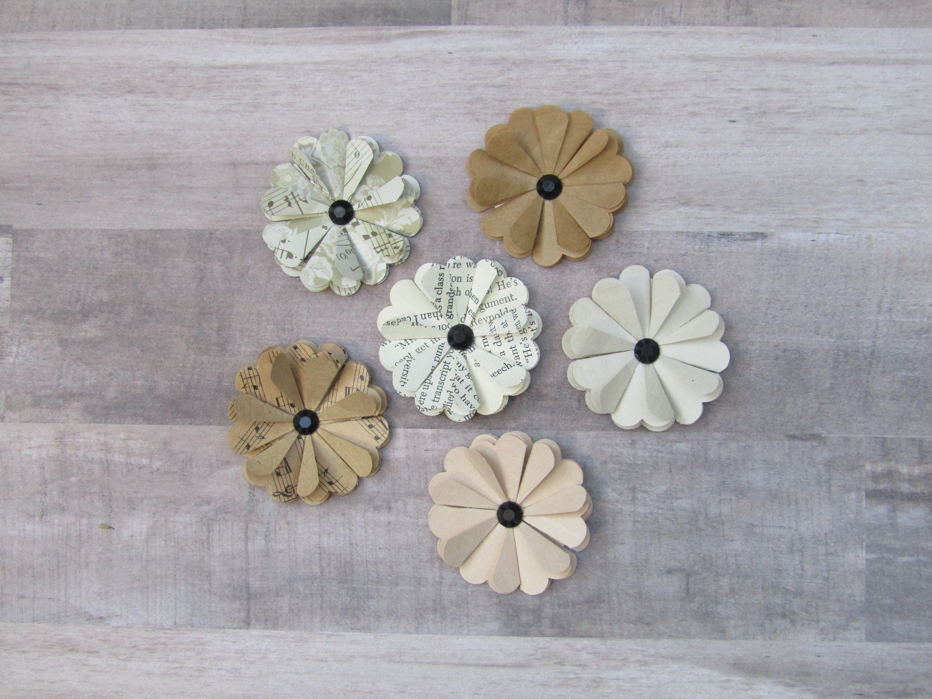 6 Handmade Paper Flower Junk Journal Supplies Planner Etsy UK