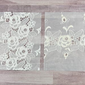 4 Vintage Lace Pack - Flat Lace 8 1/2 X 11 - Vintage Lace Floral Fabrics - Vintage Linen Lot - Junk Journal Lace