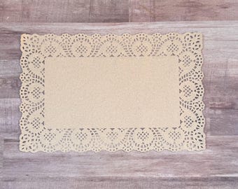 10 Rectangle Doilies- Lace Paper Doily 7 3/4" x 11 3/4" Inch Doilies-Paper Doilies-Lace Kraft Doilies-Junk Journal Supplies-Scrapbook Doily