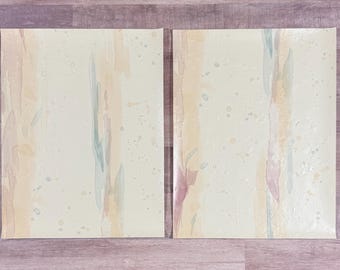 6 Water Color Stain Mark Embossed Paper Sheets-Journal Paper-Scrapbooking - Journaling - Junk Journal Pages - Aged Paper-Vintage Paper