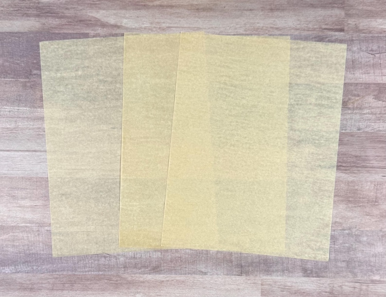 12 Vintage Wax Handmade Tea Dyed Paper- Look-like Onion Skin-Journaling Paper-Junk Journal Pages-Hand Stained Paper-Aged Paper-Vintage Paper image 1