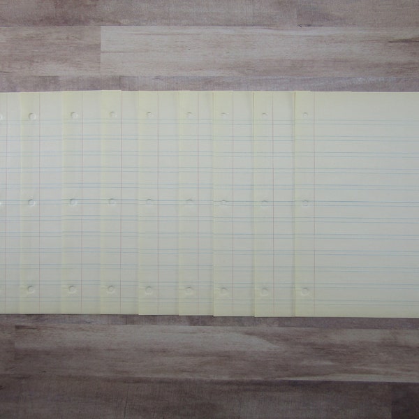 10 Vintage  Ruled 8 1/2 x 11" Paper - Newsprint Handwriting Practice Paper- Junk Journal Paper - Vintage Newsprint Ruled Paper