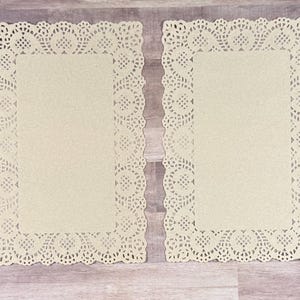 10 Rectangle Doilies- Lace Paper Doily 7.75" x 12" Inch Doilies- Paper Doilies - Lace Kraft Doilies - Junk Journal Supplies- Scrapbook Doily