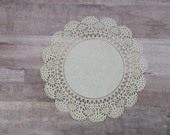 10 Tea Stained Doilies - Cambridge Lace Paper Doily 8-inch diameter  Paper Doilies - Junk Journal Doilies - Scrapbook Doily