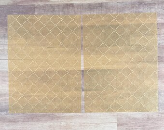 12 Parchment Embossed Paper - Journal Paper - Scrapbooking - Journaling - Junk Journal Pages - Hand Stained Paper-Aged Paper-Vintage Paper