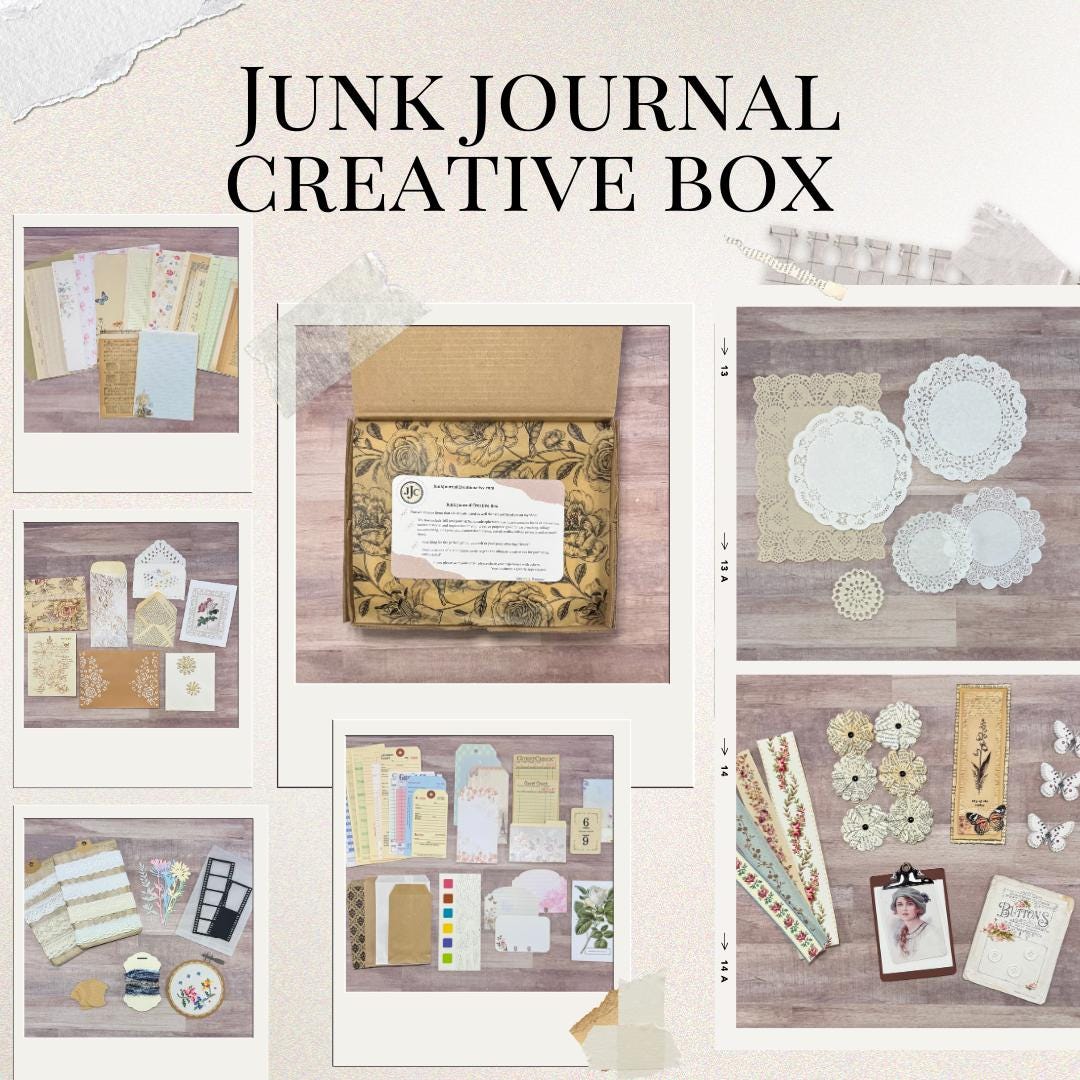 Junk Journal Creative Box 165 Pieces, Paper Ephemera Pack,decorative ...