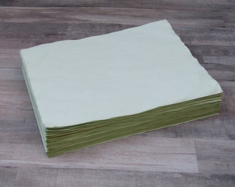 30 Green Tea Dyed Journal Paper - Scrapbooking - Journaling - Junk Journal Pages - Hand Stained Paper-Aged Paper -Vintage Paper