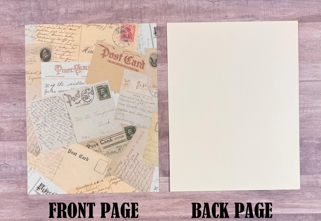 7 Post Card Double- Sided 8 1/2 X 11 Scrapbooking Paper - Junk Journal ...
