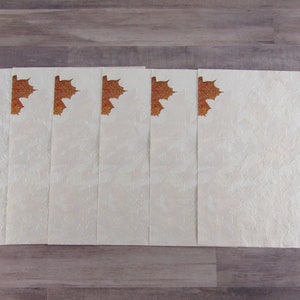 5 Fall Decorative Journal Paper - Leaf Embossed Journal Paper-Single Sided Scrapbooking-Journaling-Junk Journal Pages - Vintage Look Paper