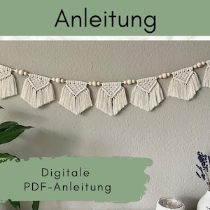 Makramé Girlang Handledning | Steg-för-steg-instruktioner på tyska
