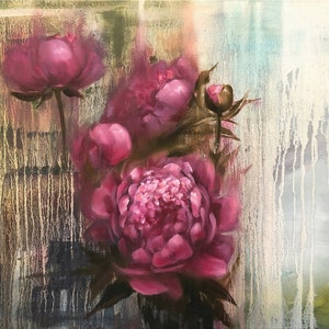 Peony Painting Floral Original Art Abstract Flower Painting Floral Wall Art 16 by 20 by ArtByBrencane Peony Painting Floral Original Art Abstract Flower Painting Floral Wall Art 16 by 20 by ArtByBrencane