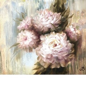 Peony Painting Floral Original Art Abstract Flower Painting Floral Wall Art 16 by 20 by ArtByBrencane Peony Painting Floral Original Art Abstract Flower Painting Floral Wall Art 16 by 20 by ArtByBrencane