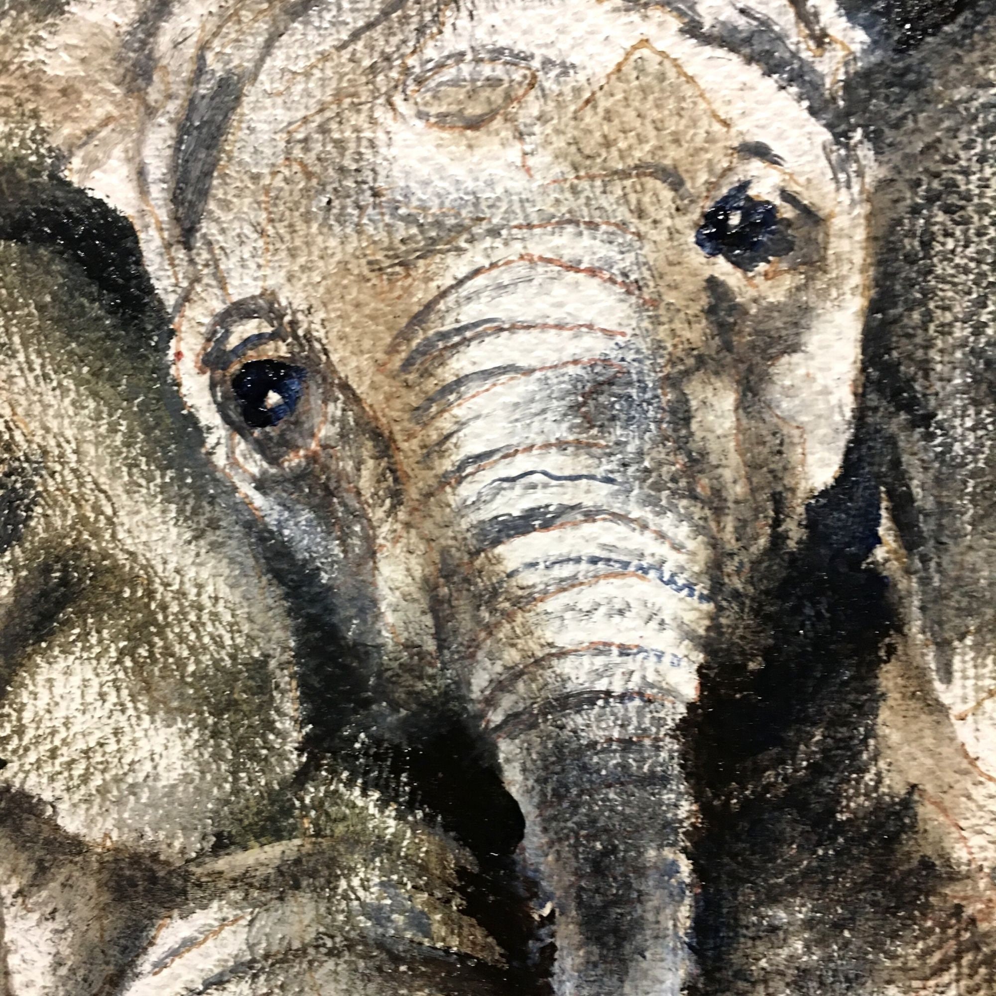 Baby Elephant Painting Animal Original Art Africa Wall Art Baby ...