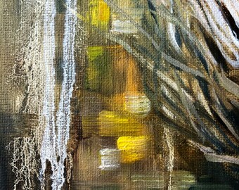 【P0号】【油彩】nest 原画 油絵 oilpainting Bird Nest Painting Meadow Original Art Bird Nest Wall Art Meadow