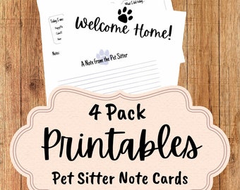 Pet Sitter Note Card Forms
