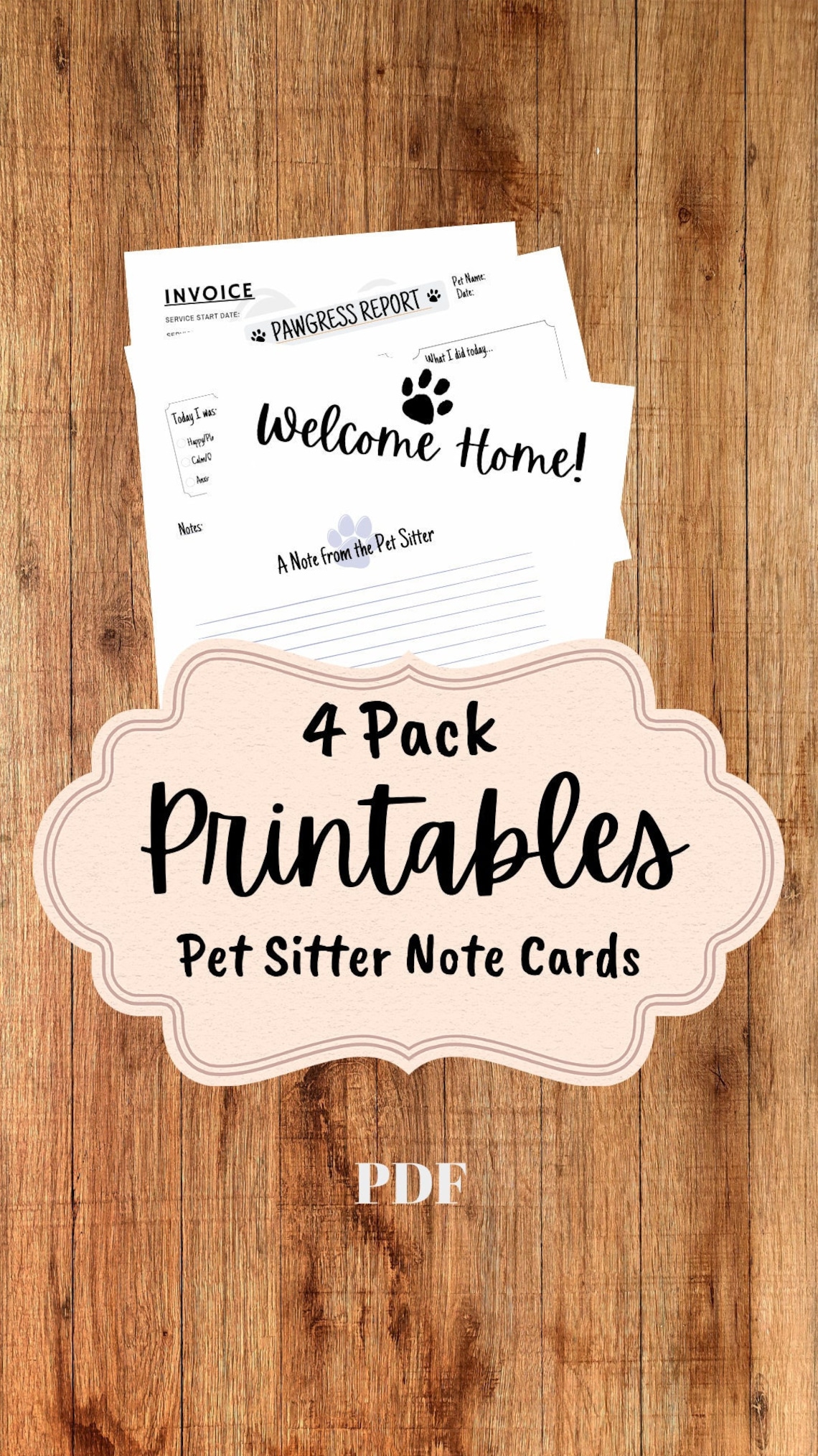 Pet Sitter Note Card Forms - Etsy