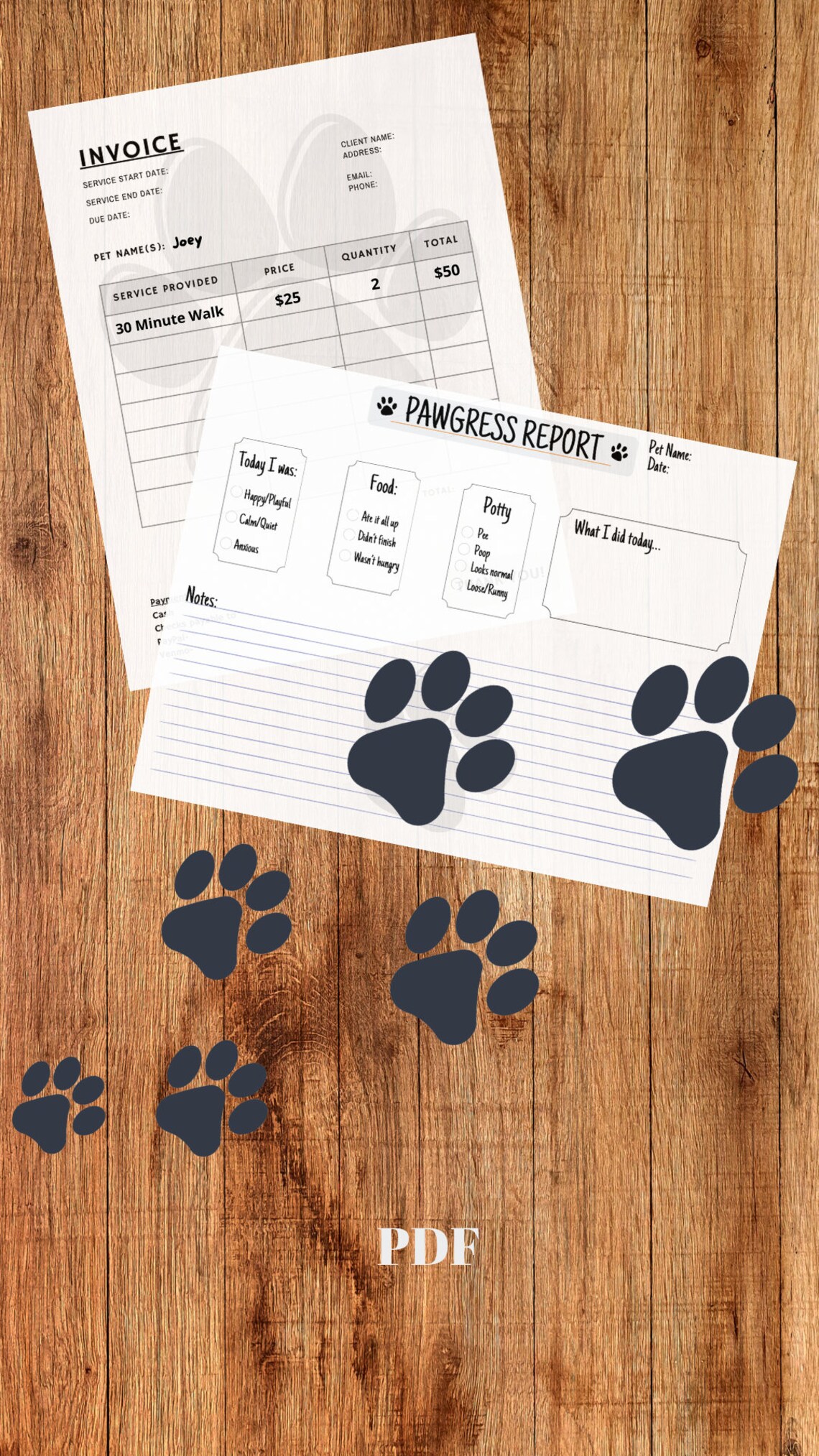 Pets Design Note Pet Sitter Note Card Forms - Etsy