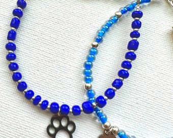 Paw Print Beaded Bracelet