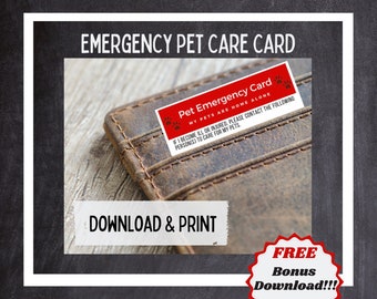 Pet Emergency Card