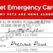Pet Emergency Card - Etsy