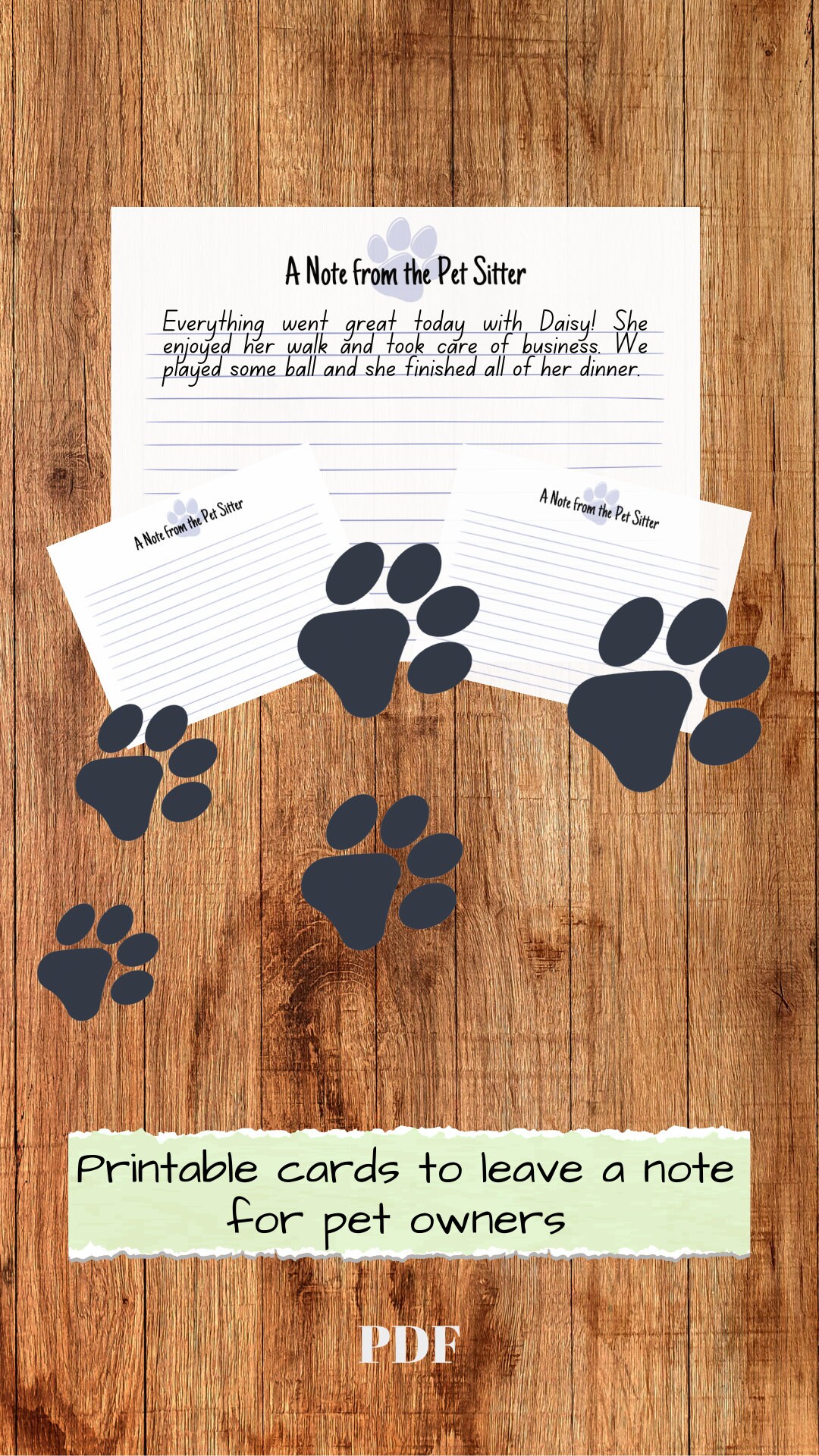 Pets Design Note Pet Sitter Note Card Forms - Etsy