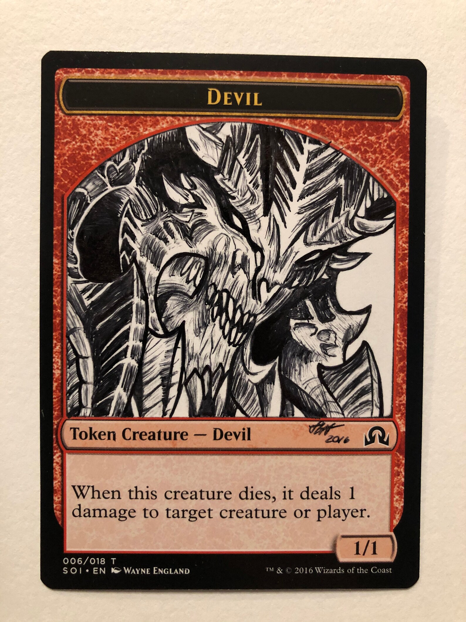 Devil Token Magic the Gathering MTG alter Diablo Blizzard Etsy
