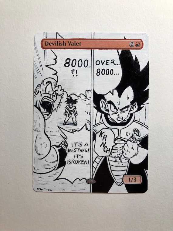 Devilish Valet Magic the Gathering MTG Alter Dragonball Z Vegeta Nappa Goku  Manga Panel Custom Gift Unique Art Nerdy Full Art Paint - Etsy