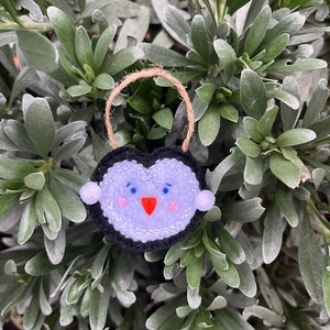 Handmade penguin felt decoration