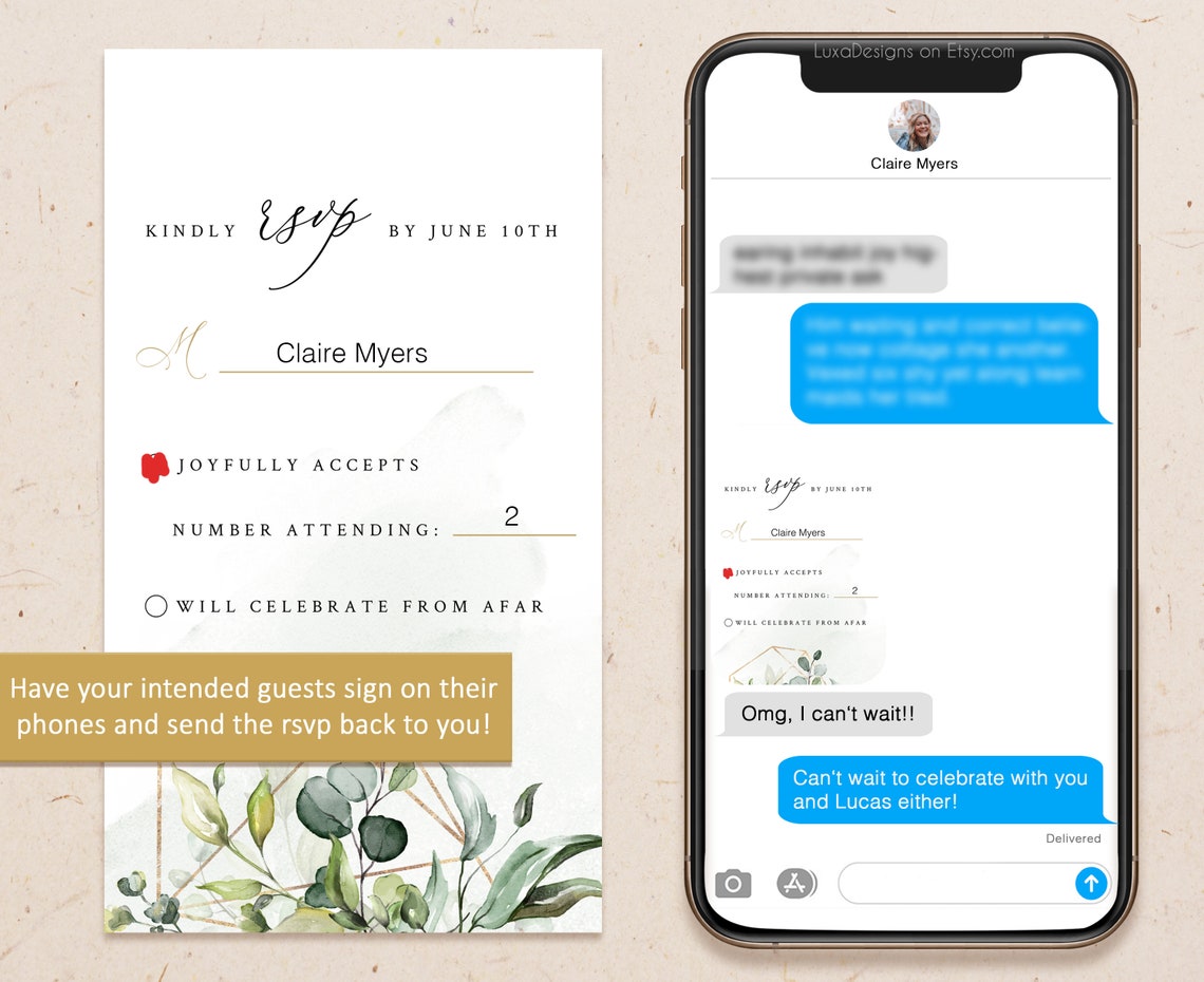 Electronical wedding invitation with rsvp evite with rsvp Etsy