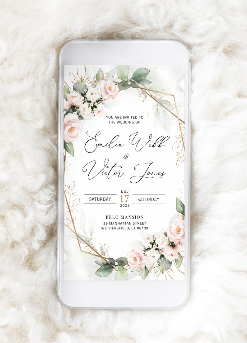 Electronic Wedding Invitation Template E Invite Wedding Etsy Canada
