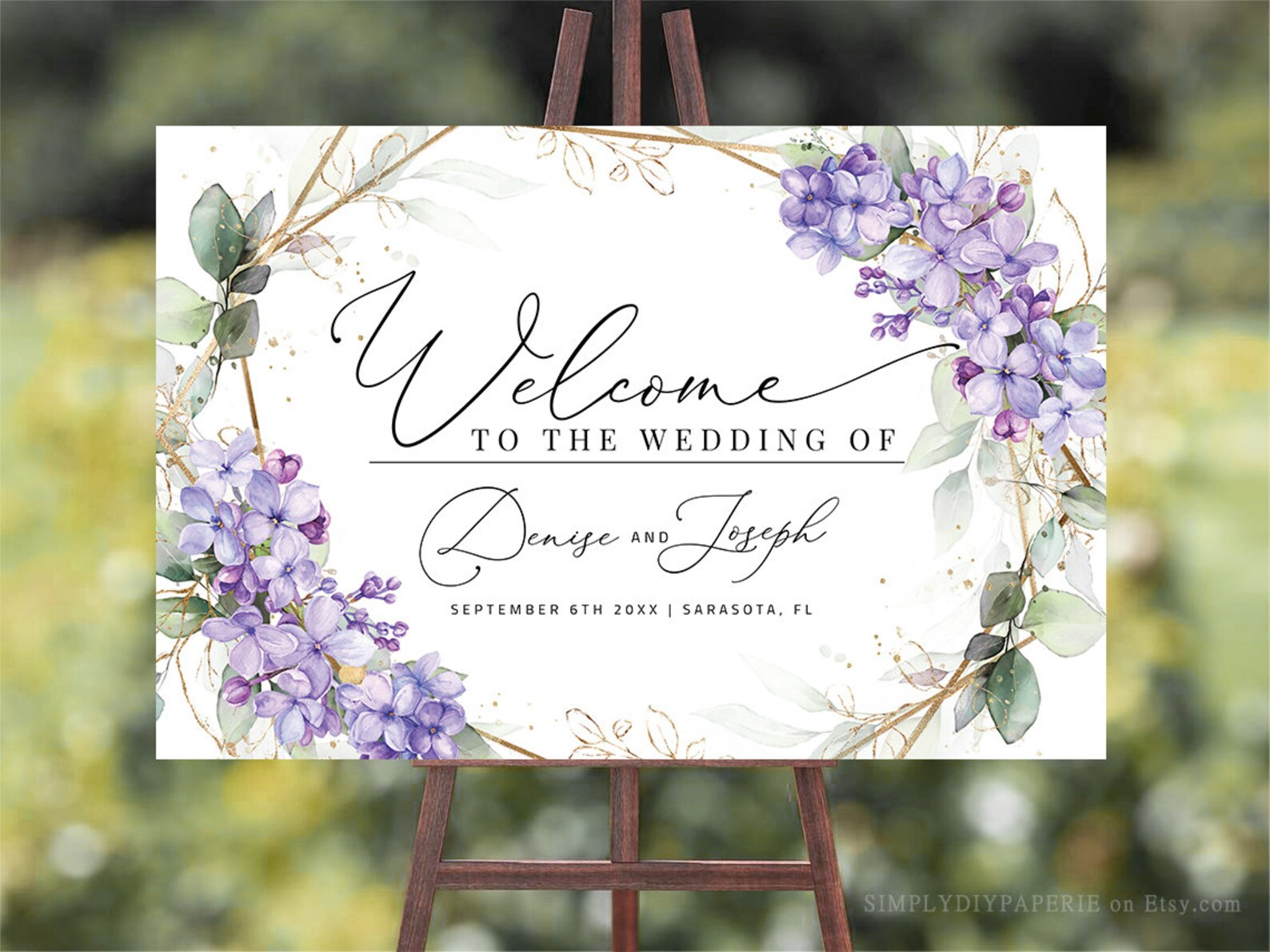 Lilac Wedding Welcome Sign Template Download Purple Wedding - Etsy