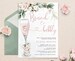 blush brunch and bubbly, blush bridal shower invitations, champagne bridal shower invite, spring bridal shower, Invite template, LILIAN 