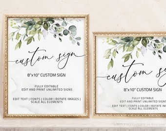 Table Sign Template Etsy