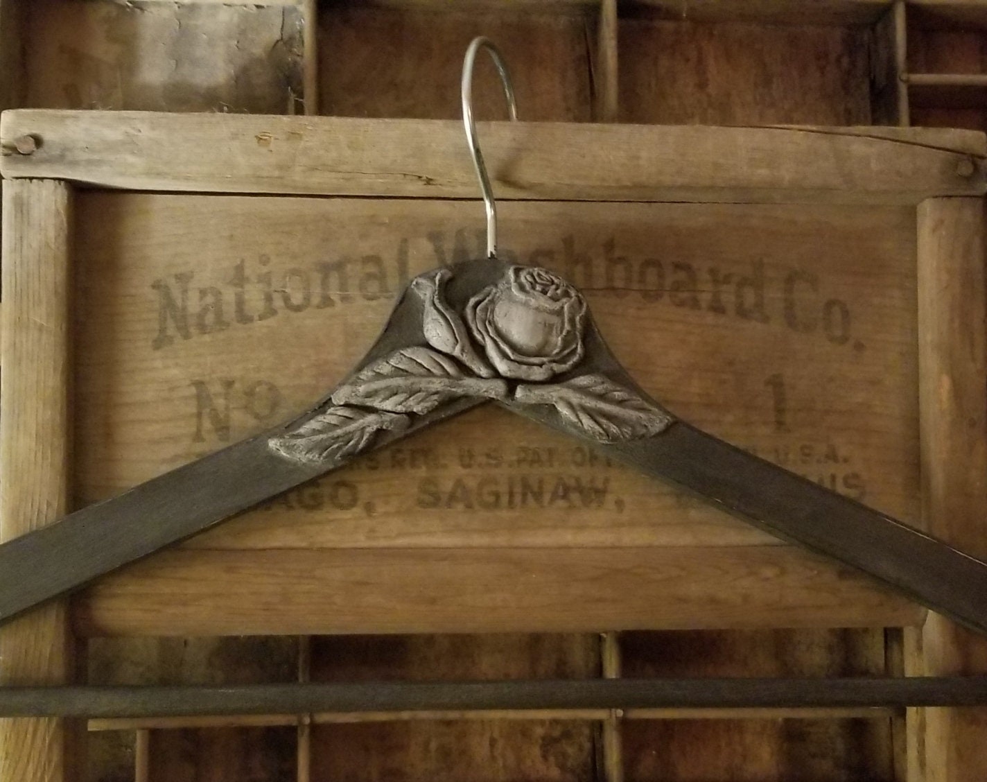 Decorative Black Hanger With Roses Etsy