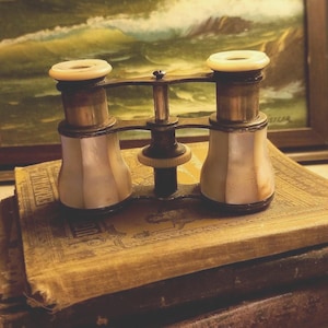 Antique Opera Glasses Mother of Pearl and Brass