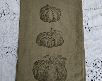Pumpkin Flour Sack Towel, Autumn Tea Towel
