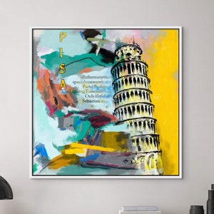Leaning Tower of Pisa Wall Art, Pisa Tower Canvas Prints, Famous Italy Architecture Wall Hanging, Italian Souvenir