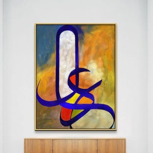 Modern Islamic Art Arabic Abstract Calligraphy, Islamic Wall Hanging, Arabic Alphabet Calligraphy Canvas Print