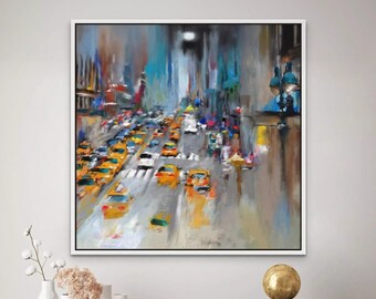 Times Square Canvas Print: Manhattan New York Wall Art, NYC Cityscape Painting