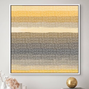 Kufic Calligraphy Modern Islamic Wall Art Canvas Print, First Kalima Islamic Gifts, Arabic Quranic Verses Muslim House Decor