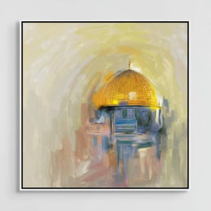 Dome of the Rock Palestine Wall Art Canvas Print, Masjid Al Aqsa Islamic Gifts, Jerusalem Aqsa Mosque Middle Eastern Home Decor