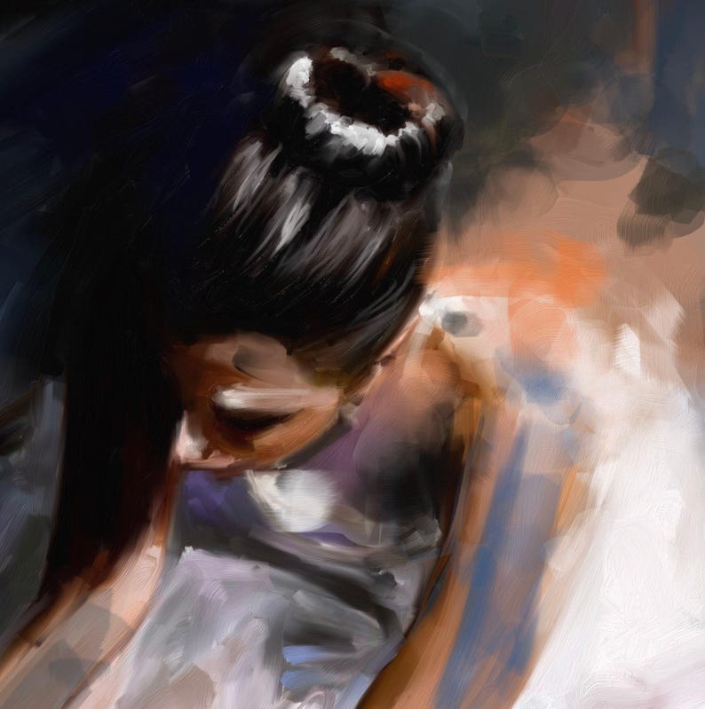 Ballerina Painting Original Ballet Wall art, Dance Studio Decor, Classical Dancer Oil Painting Canvas, Ballet Gifts for Girls
