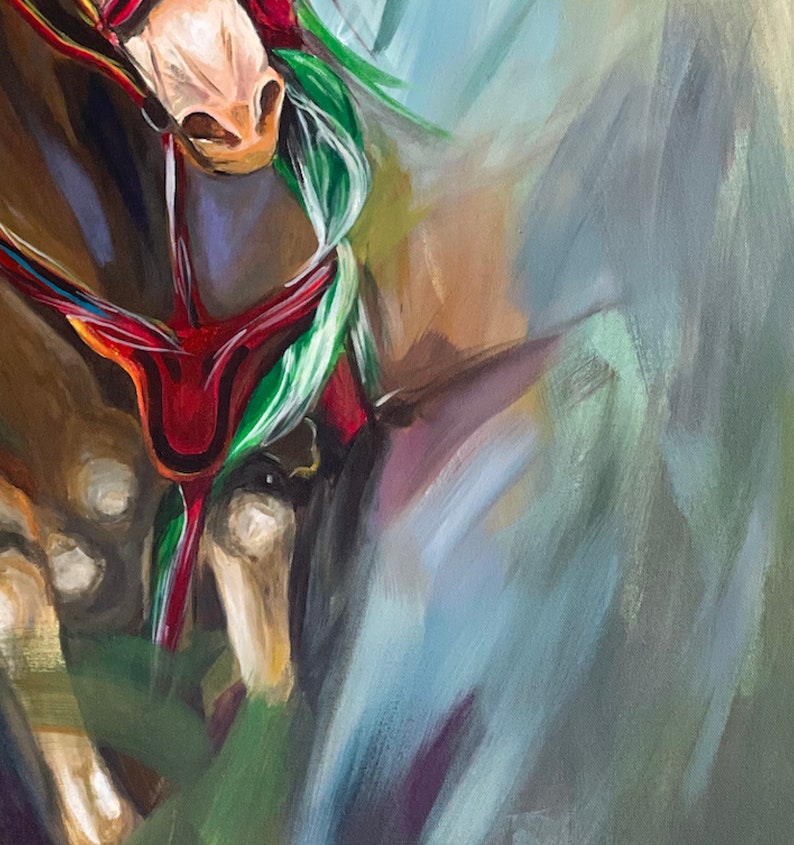 Equestrian Wall Art Original Horse Painting Large Equine Art Etsy