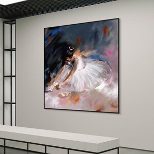 Ballerina Painting Original Ballet Wall art, Dance Studio Decor, Classical Dancer Oil Painting Canvas, Ballet Gifts for Girls