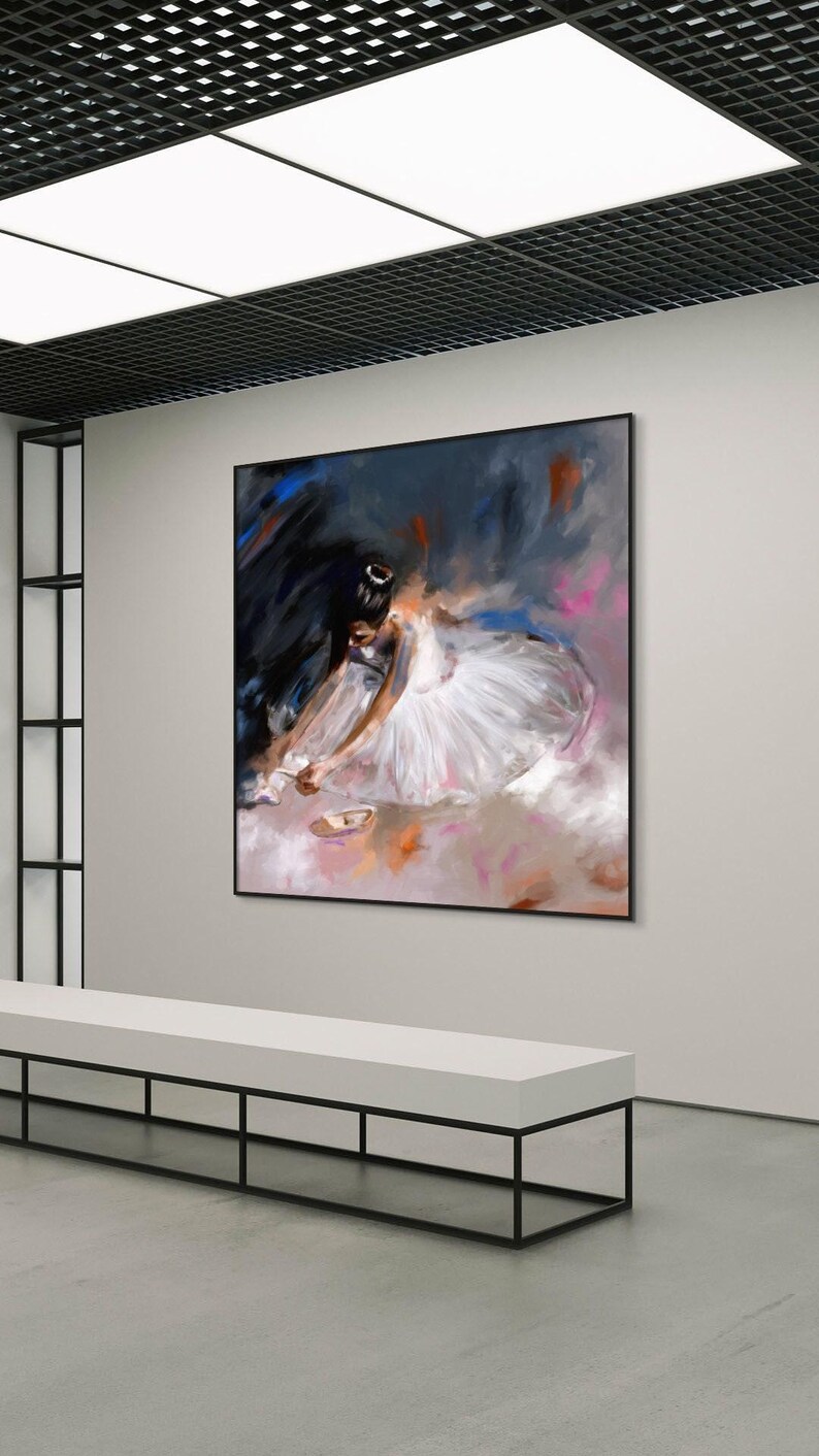 Ballerina Painting Original Ballet Wall art, Dance Studio Decor, Classical Dancer Oil Painting Canvas, Ballet Gifts for Girls